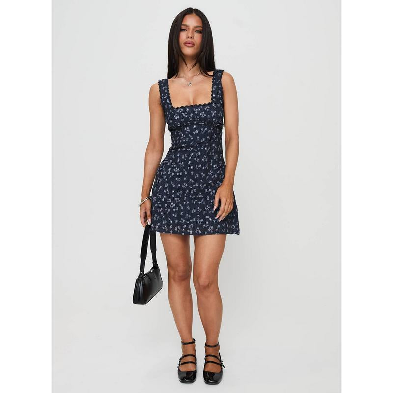 Dasha Mini Dress Navy Floral