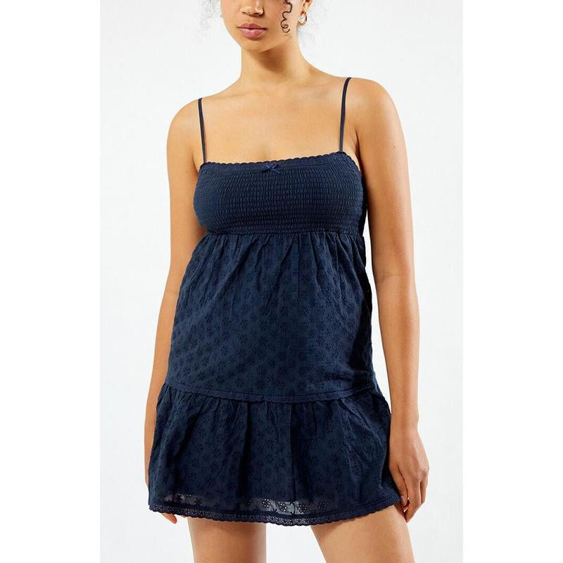 LA Hearts Women'S Ruched Bow Tie Babydoll Mini Dress