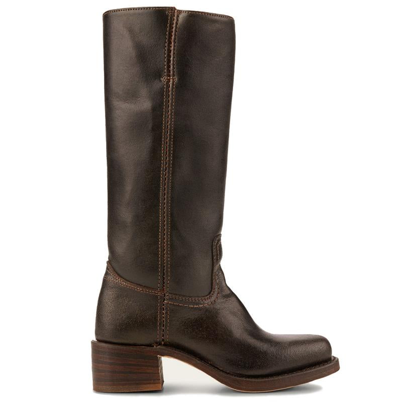 Women'S Banana Mid Calf Western Boots Square Toe Comfortable Campus Boots Chunky Heel Riding Fall Boots