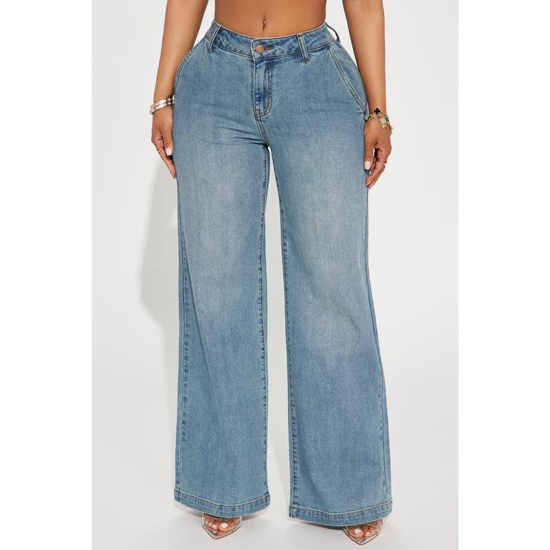 Delusional Drop Waist Jeans - Medium Wash