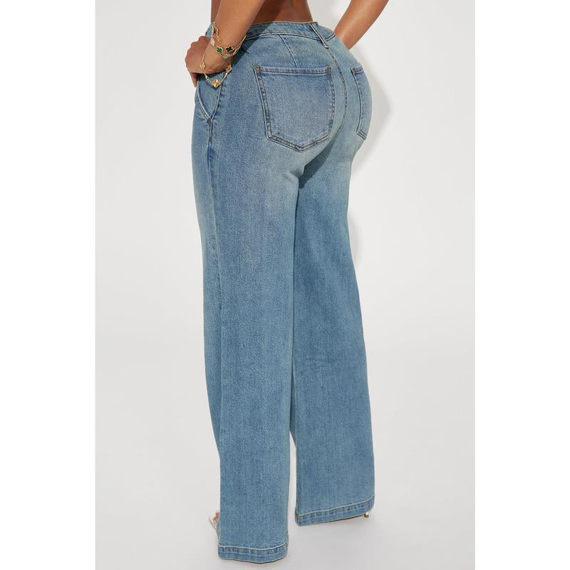 Delusional Drop Waist Jeans - Medium Wash