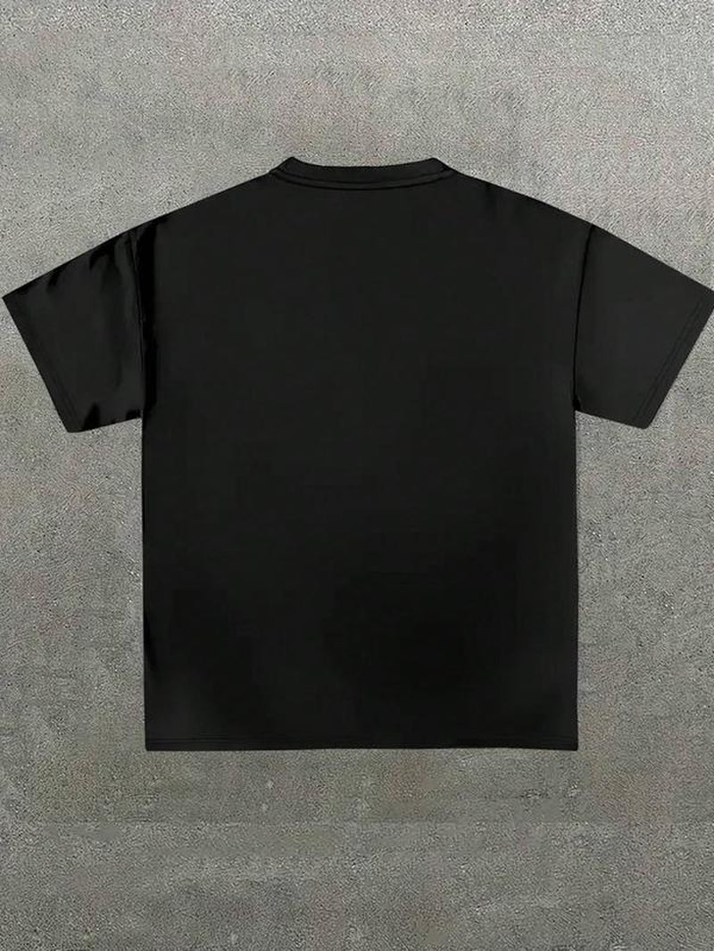 Unisex'S Graphic Print round Neck Tee, Regular Fit Casual Fashion Short Sleeve T-Shirt for Summer, Men'S Top for Daily Wear