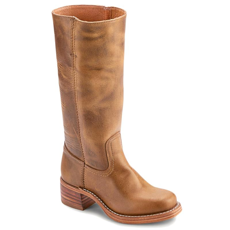 Women'S Banana Mid Calf Western Boots Square Toe Comfortable Campus Boots Chunky Heel Riding Fall Boots