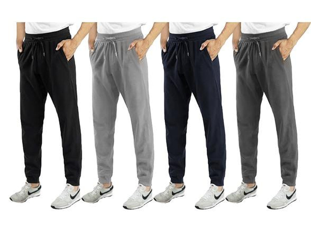 {4-Pack} Men'S French Terry Joggers with Pockets (S-3XL)