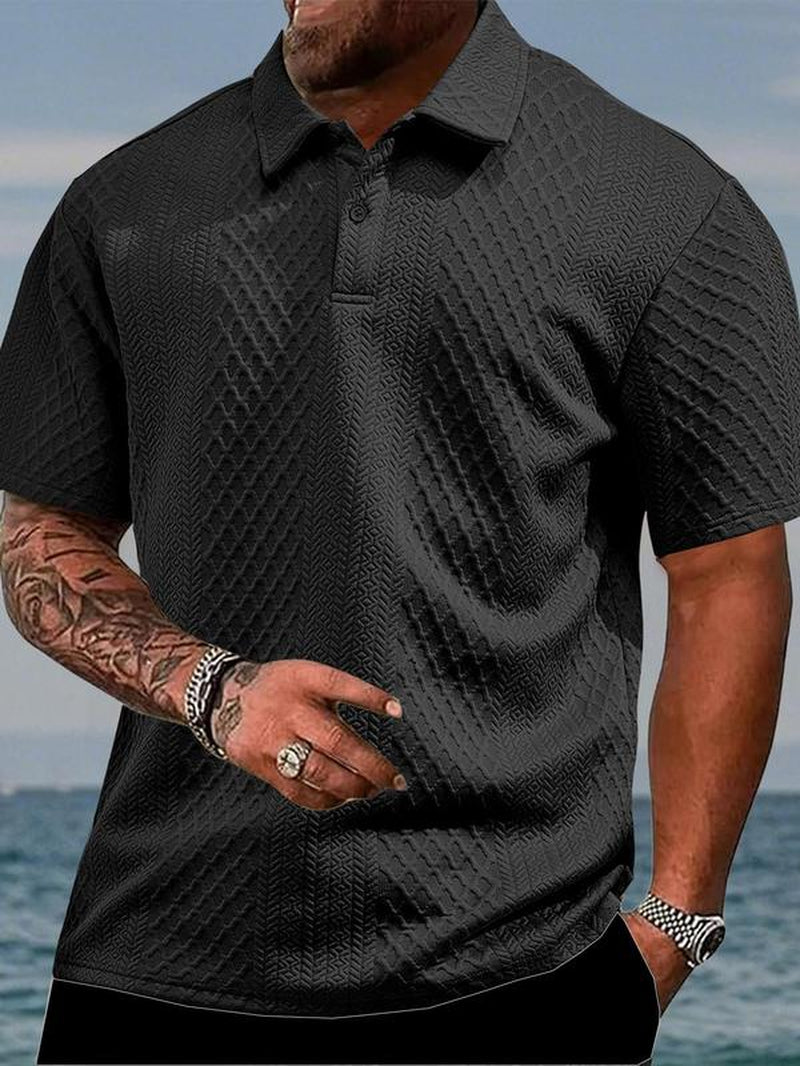 Men'S Regular Fit Solid Color Polo Shirt, Casual Short Sleeve Collared Top for Summer, Fashion Men'S Clothes for Daily Wear, Summer Clothes, Trendy Clothes