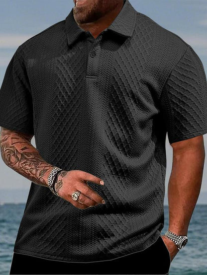 Men'S Regular Fit Solid Color Polo Shirt, Casual Short Sleeve Collared Top for Summer, Fashion Men'S Clothes for Daily Wear, Summer Clothes, Trendy Clothes