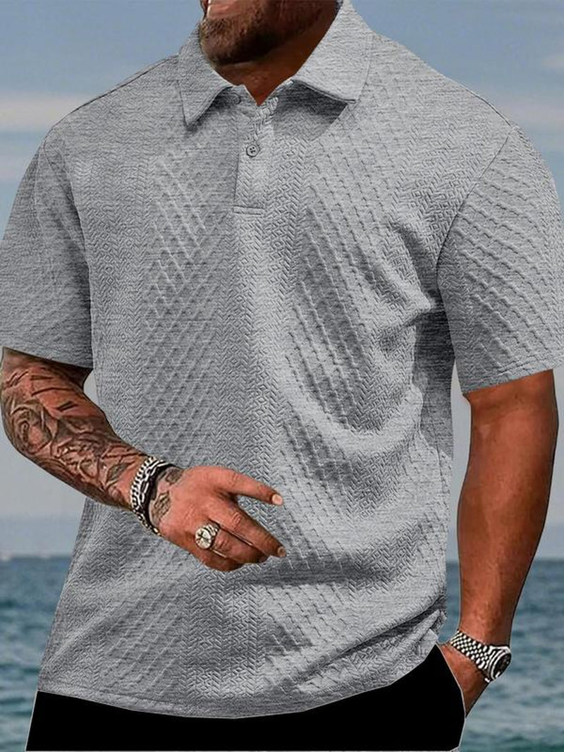Men'S Regular Fit Solid Color Polo Shirt, Casual Short Sleeve Collared Top for Summer, Fashion Men'S Clothes for Daily Wear, Summer Clothes, Trendy Clothes