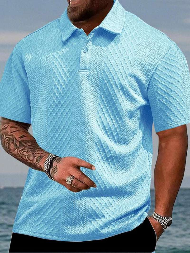 Men'S Regular Fit Solid Color Polo Shirt, Casual Short Sleeve Collared Top for Summer, Fashion Men'S Clothes for Daily Wear, Summer Clothes, Trendy Clothes