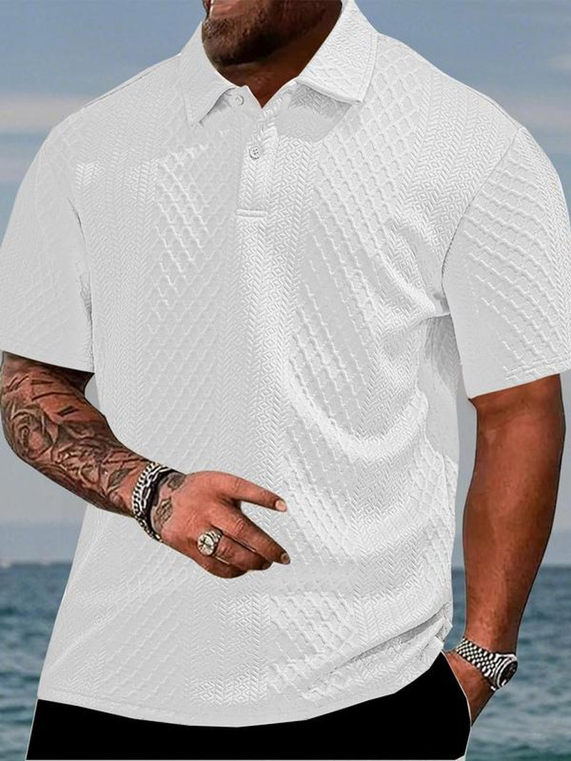 Men'S Regular Fit Solid Color Polo Shirt, Casual Short Sleeve Collared Top for Summer, Fashion Men'S Clothes for Daily Wear, Summer Clothes, Trendy Clothes