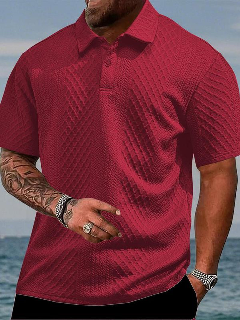 Men'S Regular Fit Solid Color Polo Shirt, Casual Short Sleeve Collared Top for Summer, Fashion Men'S Clothes for Daily Wear, Summer Clothes, Trendy Clothes