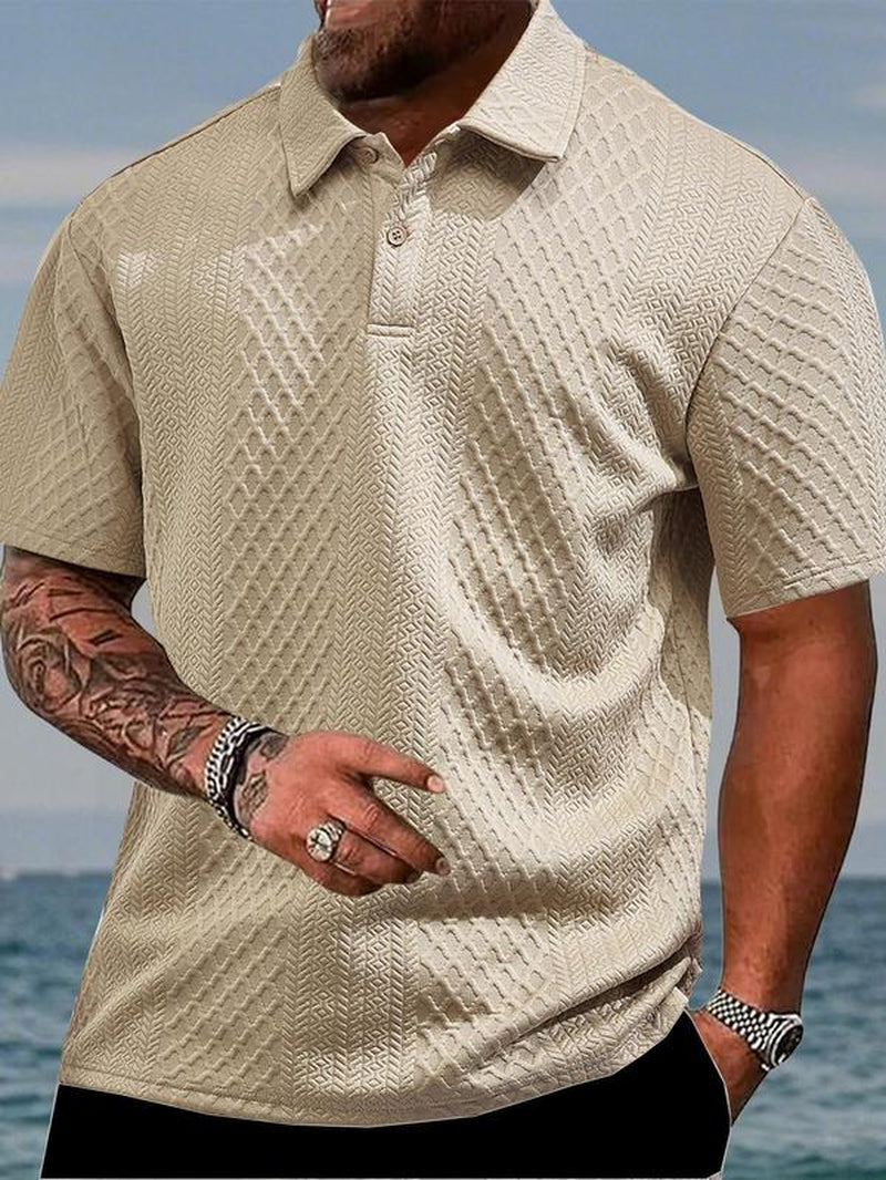 Men'S Regular Fit Solid Color Polo Shirt, Casual Short Sleeve Collared Top for Summer, Fashion Men'S Clothes for Daily Wear, Summer Clothes, Trendy Clothes