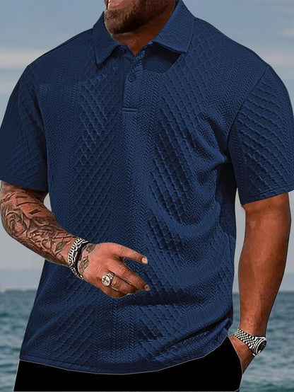 Men'S Regular Fit Solid Color Polo Shirt, Casual Short Sleeve Collared Top for Summer, Fashion Men'S Clothes for Daily Wear, Summer Clothes, Trendy Clothes