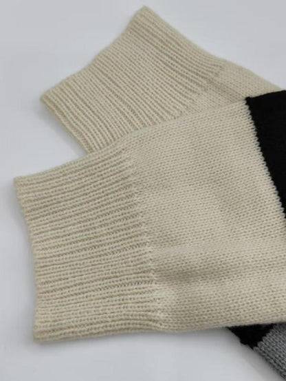 Women'S Colorblock Drop Shoulder Cable Knit Sweater, Casual Long Sleeve V Neck Jumper for Fall & Winter, Fashion Ladies' Knitwear for Daily Wear