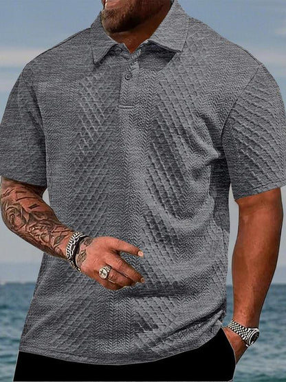 Men'S Regular Fit Solid Color Polo Shirt, Casual Short Sleeve Collared Top for Summer, Fashion Men'S Clothes for Daily Wear, Summer Clothes, Trendy Clothes